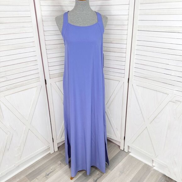 Athleta Arrival Cross Back Strap Maxi Dress Lilac Purple Small Tall Athleisure - Picture 14 of 14